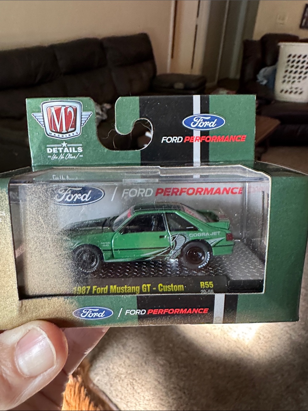 NIB Ford 1987 Mustang GT Diecast - Green & Black
